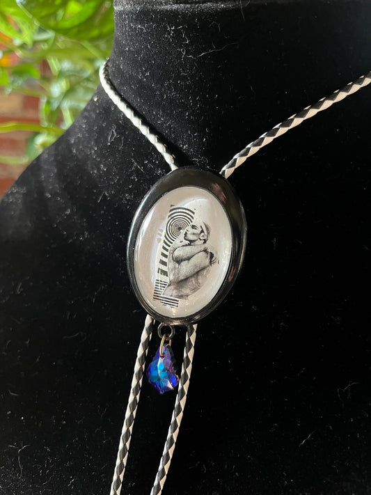 Bolo Tie- Note to Self B/W